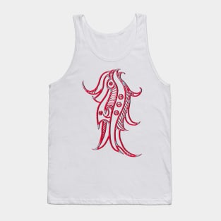 the bird of Abstract blue and red lines 3d Tank Top